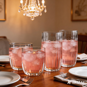 <span class=keywords><strong>Vasos</strong></span> de Vidrio al por Mayor de Diseño Vintage sin Tallo para Vino y Jugo, <span class=keywords><strong>Vasos</strong></span> Highball Acanalados, Copas de Vidrio para el Hogar, Hotel, Bar, Fiesta - Product Image 1