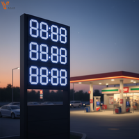 Layar LED Digital Tahan Air untuk Tanda Harga Bensin, Lampu LED Bensin Bercahaya Tinggi, Tanda Harga Minyak untuk SPBU