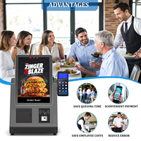Machine de commande libre-service de bureau de 18.5 pouces écran tactile de kiosque de terminal de point de vente android avec imprimante thermique de scanner de codes à barres