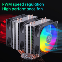 SNOWMAN MX6V3 pas de lumière LED marché européen Commerce 6 caloducs en cuivre 90mm refroidisseur ventilateur RGB Gaming CPU refroidisseur pour PC refroidissement par Air