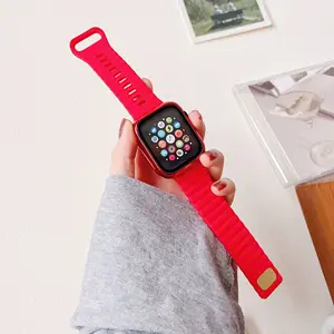 New Smart Watch Silicone Strap With Case Cover For Apple Watch Band Bracelet For Iwatch Series 8 Ultra Band For Iwatch 45mm 49mm