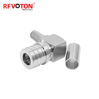 Connecteur QMA mâle à angle droit de 90 degrés pour câbles coaxiaux RF RG58, LMR195, RG223, RG142, RG400, LMR200