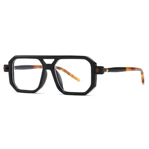 Square frame glasses women decoration leopard black female male cheap retro eyewear man orange