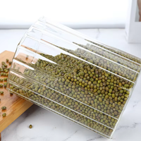 Stoples Penyimpanan Kaca Borosilikat Persegi Ramah Lingkungan Grosir dengan Tutup Bambu Desain Garis Vertikal Modern untuk Dapur dan Pesta