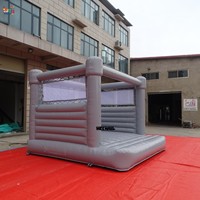 Château gonflable gris, trampoline commercial pour enfants, équipement de jeu en PVC, location pour fêtes, intérieur/extérieur