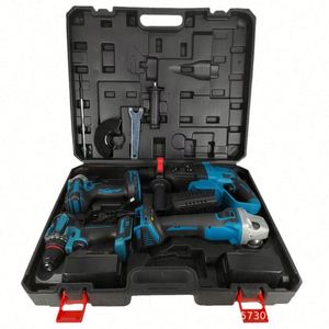 Kit combiné OEM/ODM : Perceuse sans fil, clé à chocs, boîte à outils alimentée par batterie, coffret rigide en acier inoxydable pour usage domestique - Product Image 1