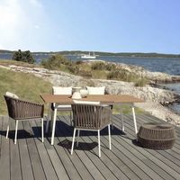 Ensemble de table et de chaises de salle à manger en aluminium moderne pour l'extérieur, imperméable, durable, écologique, pour jardin, patio, bord de mer, villa, terrasse, salon