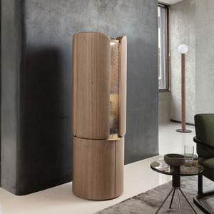 Italian Minimalist Solid Wood Wine <b>Cabinet</b> Modern Wall White Wax Dining Tall Tall Wine <b>Cabinet</b> - Product Image 2