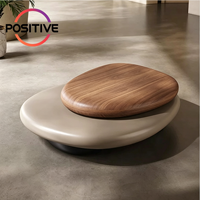 Table basse rotative en forme de galet, design irrégulier, style Wabi Sabi, mobilier de salon moderne de luxe, OEM ODM, vente en gros
