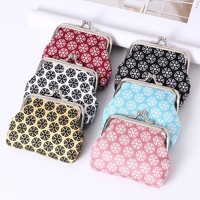Dompet Lipat Mini Vintage Bermotif Geometris, Tempat Penyimpanan Koin & Kunci, Tas Hadiah, Kantong Hadiah, Dompet Kecil Kanvas