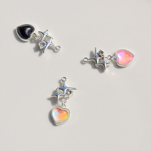Alloy Heart Pendant Charm For DIY Earrings <b>Bracelets</b> Necklaces Jewelry Findings Fashionable OL Style Zinc Alloy Plated GJ214 - Product Image 1