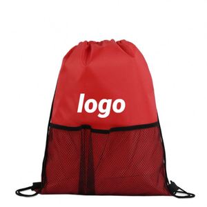 Customizable Nylon Mesh <b>Drawstring</b> <b>Backpack</b> with Double Shoulder Straps for Advertising Promotions - Product Image 1