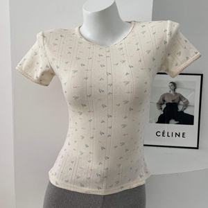 T-shirt pour femme à manches courtes, imprimé personnalisé de qualité supérieure, couleur unie, style décontracté du Bangladesh, <span class=keywords><strong>tissu</strong></span> tricoté pour l'été - Product Image 2