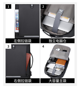 Mochila para Portátil de Negocios, Estilo Vintage, Verano, Nueva, con Cierre, Gran Capacidad, Impermeable, Expandible, para Viajes al Aire Libre, con Carga USB - Product Image 4