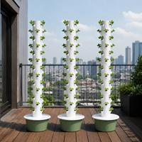 Tour de jardinage verticale à 13 niveaux, système hydroponique avec pompe et éponge pour légumes frais et herbes toute l'année