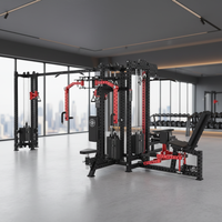 Máquina de Gimnasio Multifuncional de Acero de 5 Estaciones para Entrenamiento de Fuerza - Características de Seguridad para Ejercicios de Piernas, Brazos, Musculación y Pecho
