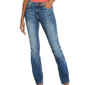 Jeans Casuales de Cintura Alta para Hombre, Talla Grande, Corte Recto, Lavado a la Piedra, 100% Algodón Tejido, Cierre de Botones, Bolsillos, Color Sólido - Product Image 1