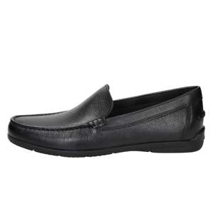 Mocassins pour homme Geox U55Q3A 00047 en cuir noir, talon de 1,5 cm, tailles 40 41 42 43 44 45 - Product Image 1