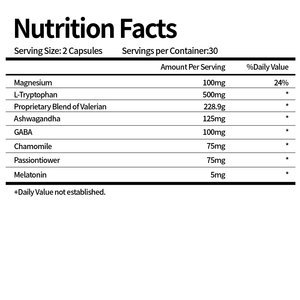 리렉시움 성인용 수면 보조제, 멜라토닌 5mg 함유 마그네슘 글리시네이트, 수면 촉진 발레레스트 & 아슈와간다 - Product Image 2