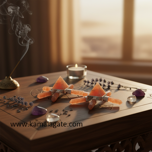 Pirámide de Aventurina Melocotón, Cristal Energético Semiprecioso para Sanación de Chakras, Arte Coleccionable Hecho a Mano con Patrón de Orgón - Product Image 3