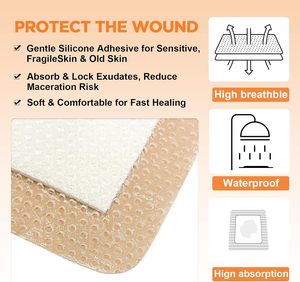 Pansement en mousse adhésive silicone avancée avec bordure - Product Image 3