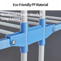 Séchoir à linge pliable en métal robuste |   Support à linge mobile à 3 niveaux en forme d'aile |   Organisateur de rangement pour balcon, maison, hôtel