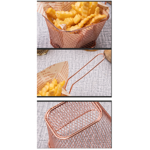 Panier à frire en métal pour poulet frit, paniers à frire en acier inoxydable, porte-frites avec poignée pour cuisine barbecue - Product Image 5