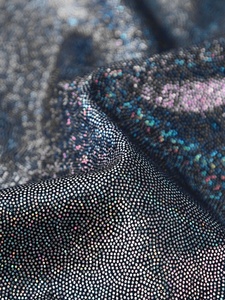Camiseta Holográfica para Mujer, Estilo Jazz, Metálica, Manga Corta, Cuello Redondo, Brillante, para Festivales, Fiestas, Rave, Iridiscente, Streetwear - Product Image 3