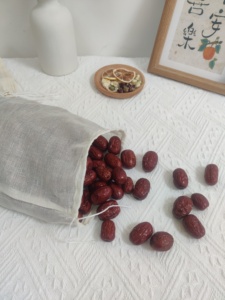 Sac à cordon en coton biologique réutilisable de haute qualité 15*20cm, emballé individuellement dans un carton - Product Image 3