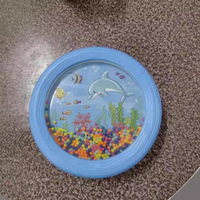 Orff Music Aide à l'enseignement Tambour à vagues en plastique de 18cm avec modèle en bois Manivelle Basse Piano Clavier Guitare Ensemble d'instruments pour enfants