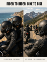 Casque de moto T60R avec intercom pour 10 personnes, intercom de groupe 1500-2000M, réduction de bruit DSP, IP65, casque de moto avec prise Type-C