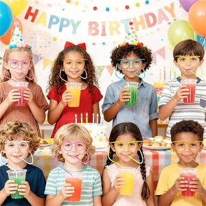 Bicchieri con Cannuccia Divertenti, Occhiali con Cannuccia Riutilizzabili per Feste, Riunioni Annuali, Compleanni - Product Image 4