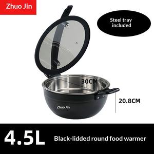 Calentador de Comida Tipo Buffet de Acero Inoxidable de Alta Capacidad (4.5L/5L) Negro/Rojo para Hoteles, Restaurantes y Servicios de Catering, Marca Zhuojin - Product Image 6