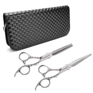 Scissors bag and 2 pairs of scissors Professional Barber Hairdressing Scissors
