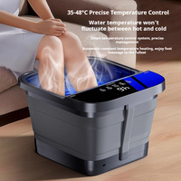 Bain de pieds pliable portable, chauffant électriquement, avec télécommande et rouleaux de massage pour soins des pieds à domicile