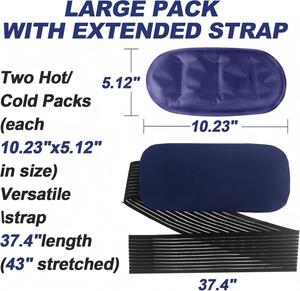 Ensemble de 3 enveloppes en gel chaud et froid réutilisables pour les douleurs articulaires et musculaires, ajustables pour le dos, les genoux, les épaules, les bras et les jambes - Product Image 4