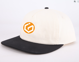 Custom 5 Panel Unstructured <b>Flat</b> Bill Dad Hats Fashionable 2 Tone Curved Brim 100% Cotton Baseball <b>Caps</b> With Embroidered Logo - Product Image 2