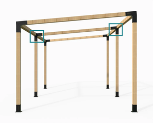 Pergola Hexagon Gazebo Support Kit 3-Way Heavy Duty Dome Corner Bracket Boiseries DIY Post Base Poutres en bois pour Patio Log Cabin - Product Image 5