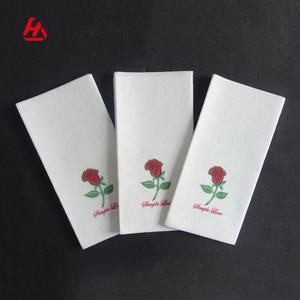 Servilletas de cena Airlaid, cuchillo, tenedor, cuchara, <span class=keywords><strong>servilleta</strong></span>, bolsillo <span class=keywords><strong>canguro</strong></span> con patrón de flores rosas - Product Image 4