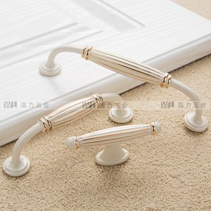 European Style Zinc Alloy Cabinet Handle Bar Shape Durable Wardrobe Furniture Drawer <b>Door</b> Pulls Ivory <b>White</b> Single Hole - Product Image 4