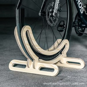 Creative Solid Wood Bicycle <b>Rack</b> Floor Standing 56.3x30.4x18.5cm Natural Color Lightweight <b>Storage</b> Stand <b>For</b> Home <b>Garage</b> - Product Image 1