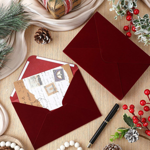 Enveloppes en velours pour mariage, 5 x 7 pouces, vintage, douces, rectangulaires, élégantes, pour <span class=keywords><strong>invitation</strong></span>, cadeau, remerciements de mariage, lettre - Product Image 1