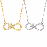 Collier croix ARNAN pour femme, pendentif symbole de l'infini en laiton et acier inoxydable, bijoux minimalistes à superposer, vente en gros, cadeau d'anniversaire