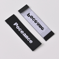 Étiquette textile tissée pliée pour vêtements, étiquette d'entretien en sergé à coudre, personnalisée avec logo privé, en tissu de coton