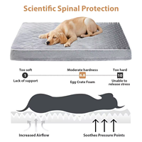 Lit/Couchage Orthopédique pour Chiens Imperméable en Mousse à Mémoire de Forme, Rectangulaire, Taille XL, avec Côtés Rembourrés et Base Antidérapante