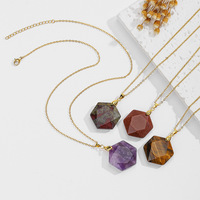 Collier pendentif étoile de David à six branches en acier inoxydable et améthyste, bijoux bohèmes, vente en gros Madagascar