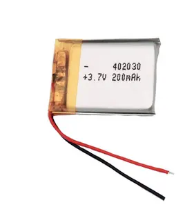 3.7v 200mah 402030 छोटे लिथियम बहुलक बैटरी के लिए मिनी कैमरा, DVR के लिए DV गति रिकॉर्डर Camcorder