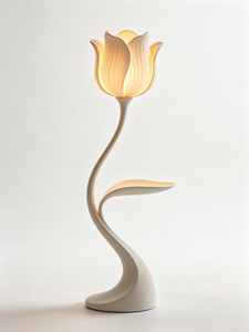 Lampe sur pied sculpturale contemporaine E26, hauteur réglable, grande taille, LED blanc chaud, matériau plastique, commande tactile, CRI 80, moderne - Product Image 3