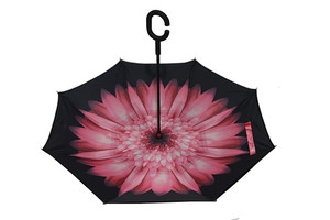 Parapluie pliant inversé coupe-vent double couche autoportant pour femme avec poignée en C, livraison directe N0075 - Product Image 3