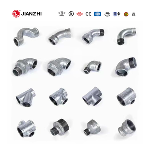 Accesorios de tubería cruzada Jianzhi Fire UL Codos de acero galvanizado Gi Tees Codo de Unión Pasamanos Roscado Pezón Gi Instalación de tubería - Product Image 3
